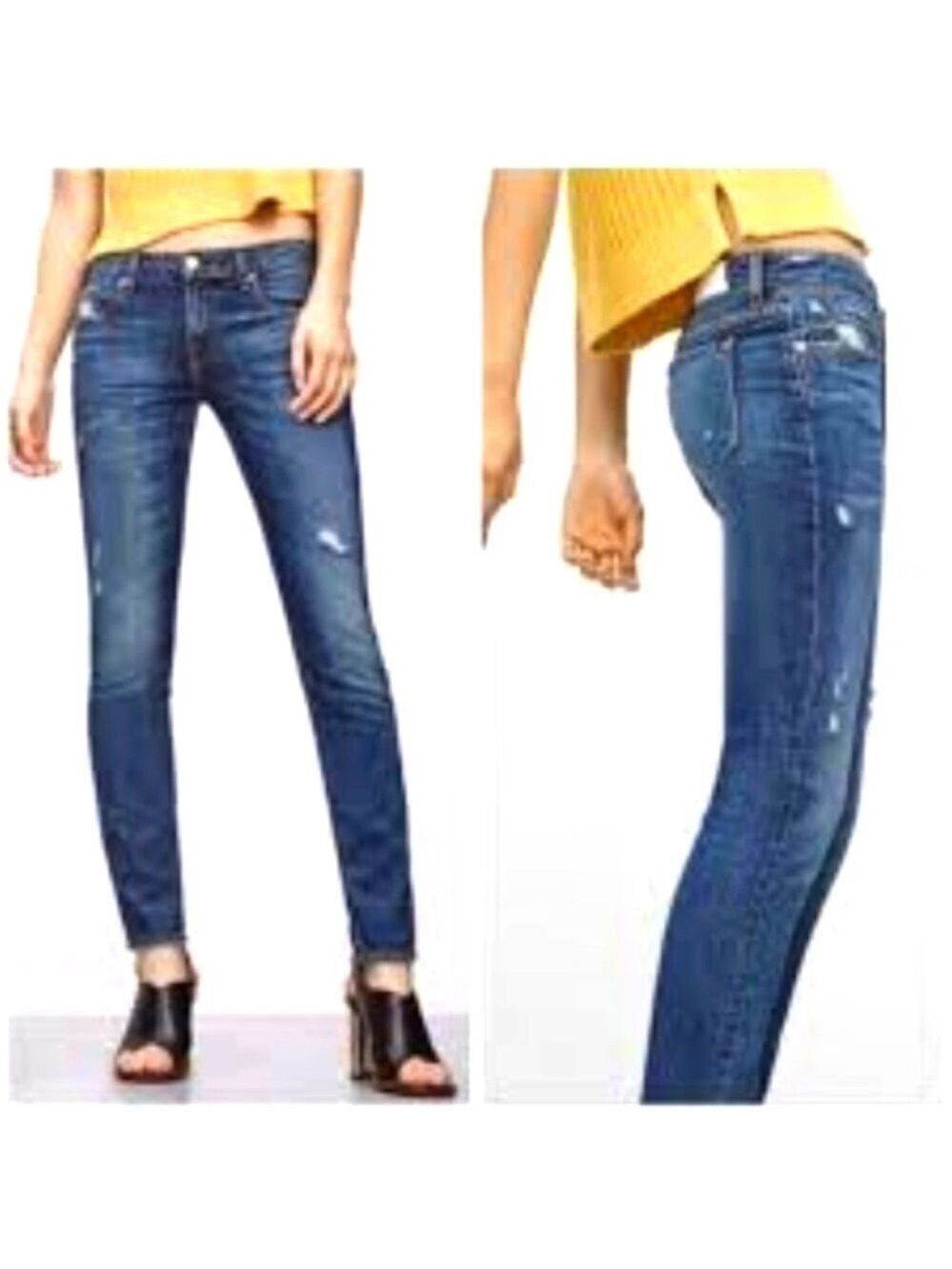 Aritzia The Castings Slim Boyfriend Jeans Distressed Women's Sz 29 Avison Blue